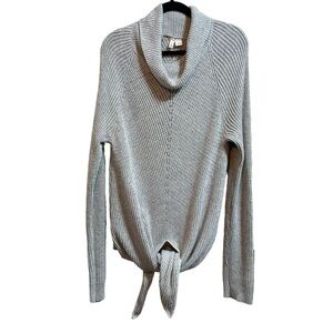Moth Anthropologie Cowl Neck Knit Long Sleeve Tie Front Sweater Women's Sz. L